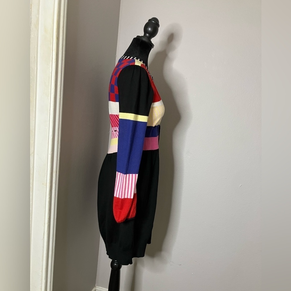 Couture Colorful Long Sleeve Sweater Dress sz Small - Picture 2 of 13